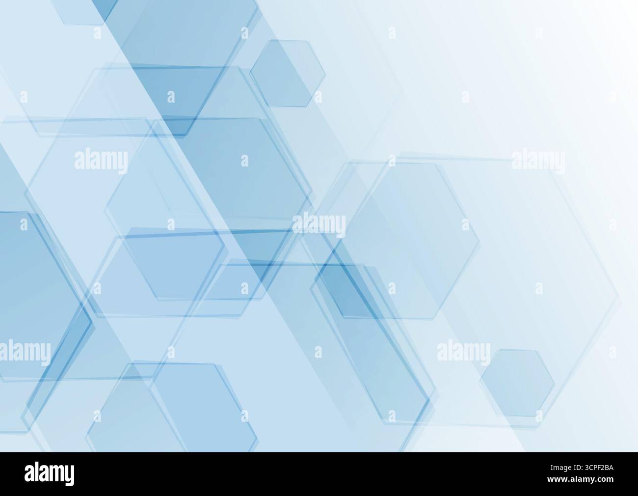 Light blue geometric tech background with glossy hexagons. Vector ...