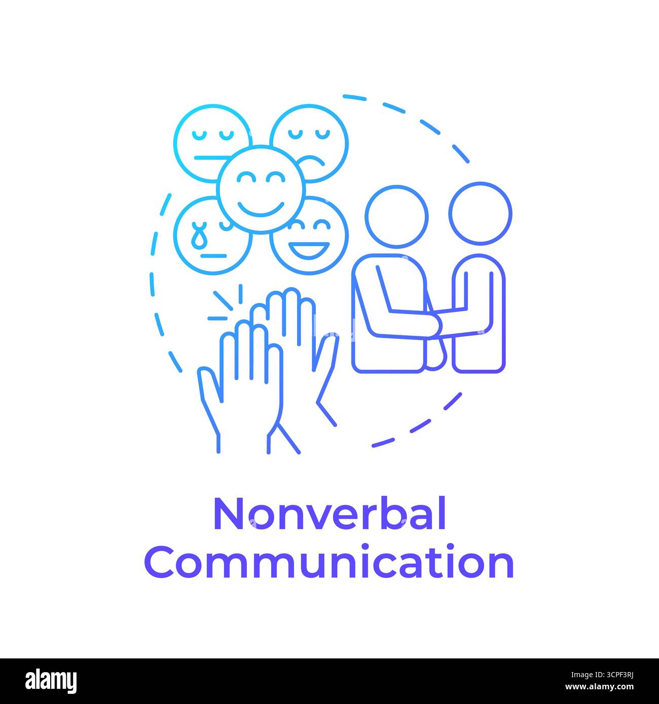 Nonverbal communication blue gradient concept icon Stock Vector