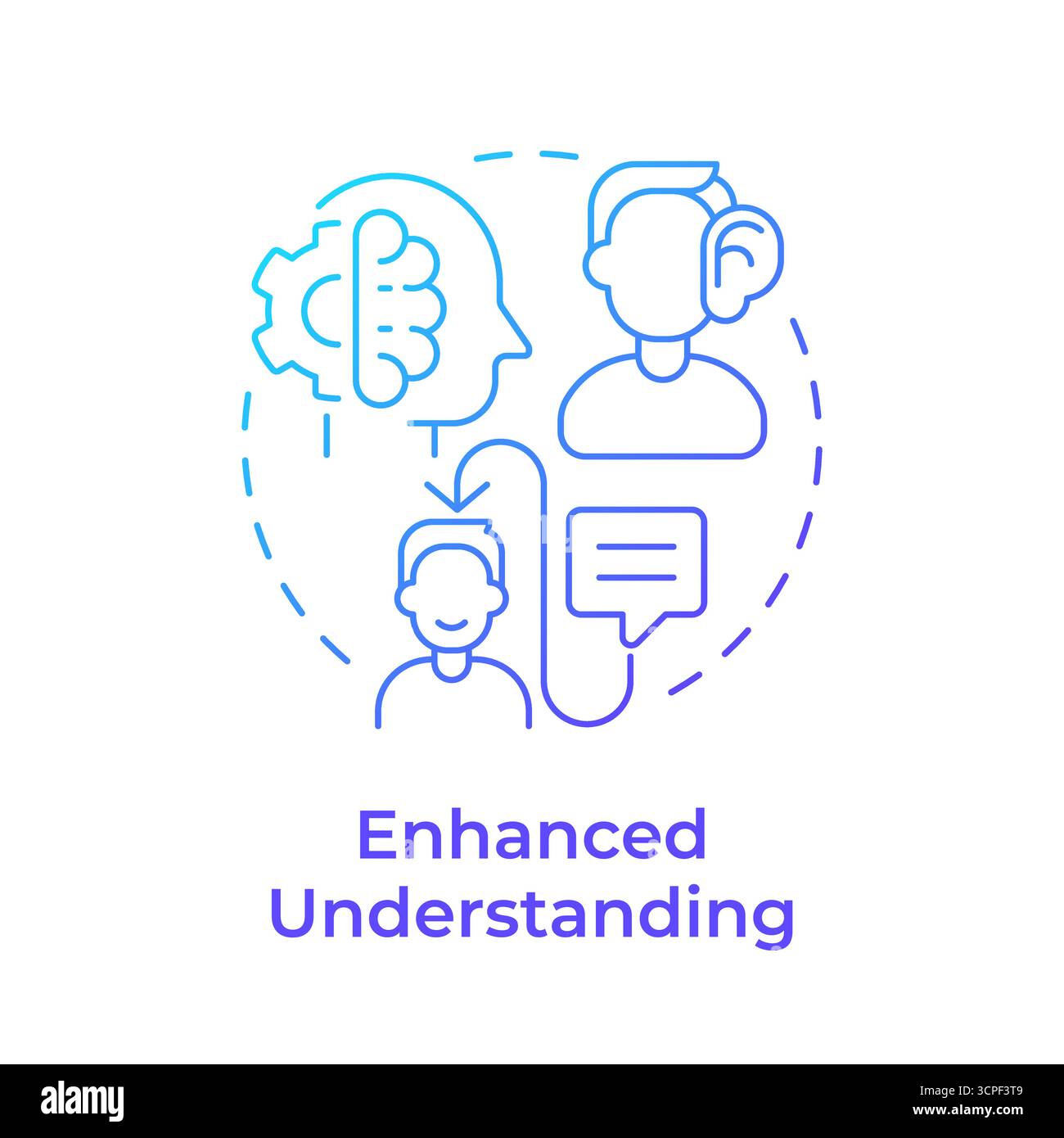 Enhanced understanding blue gradient concept icon Stock Vector