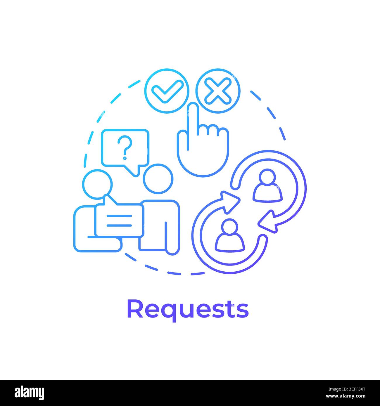 Requests blue gradient concept icon Stock Vector