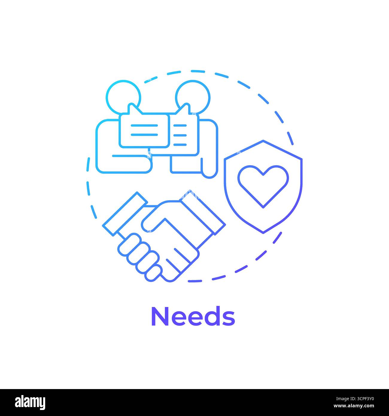 Needs blue gradient concept icon Stock Vector