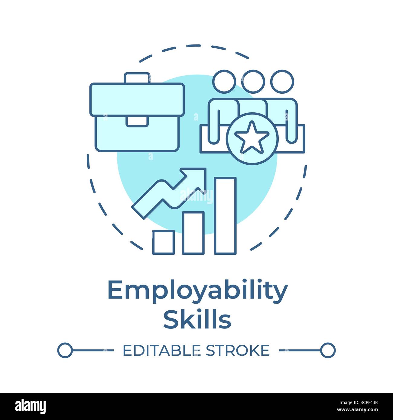 Employability skills soft blue concept icon Stock Vector