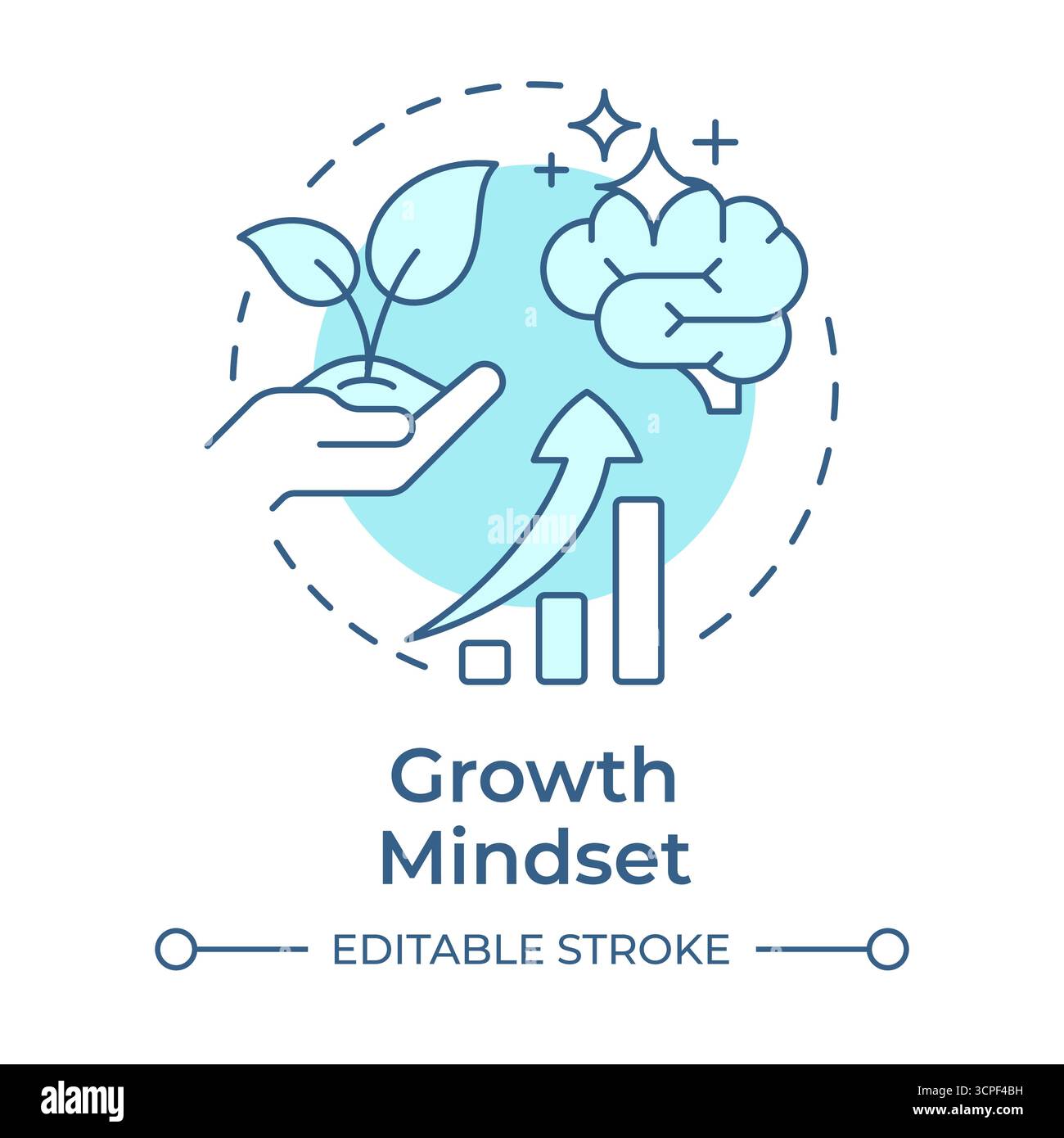Growth mindset soft blue concept icon Stock Vector