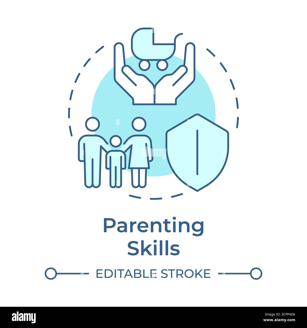 Parenting skills soft blue concept icon Stock Vector