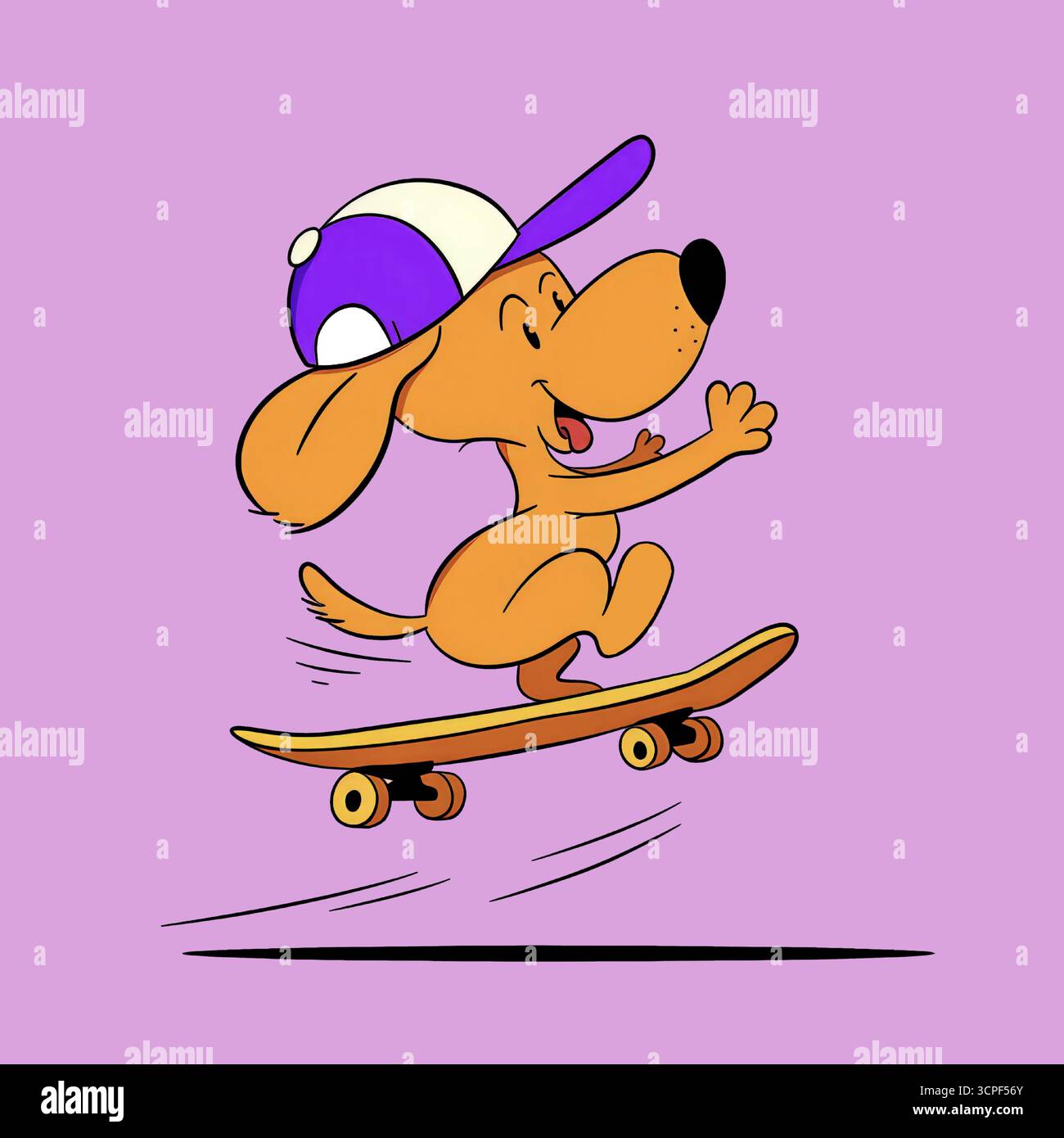 Dog riding a skateboard Stock Vector Images - Alamy