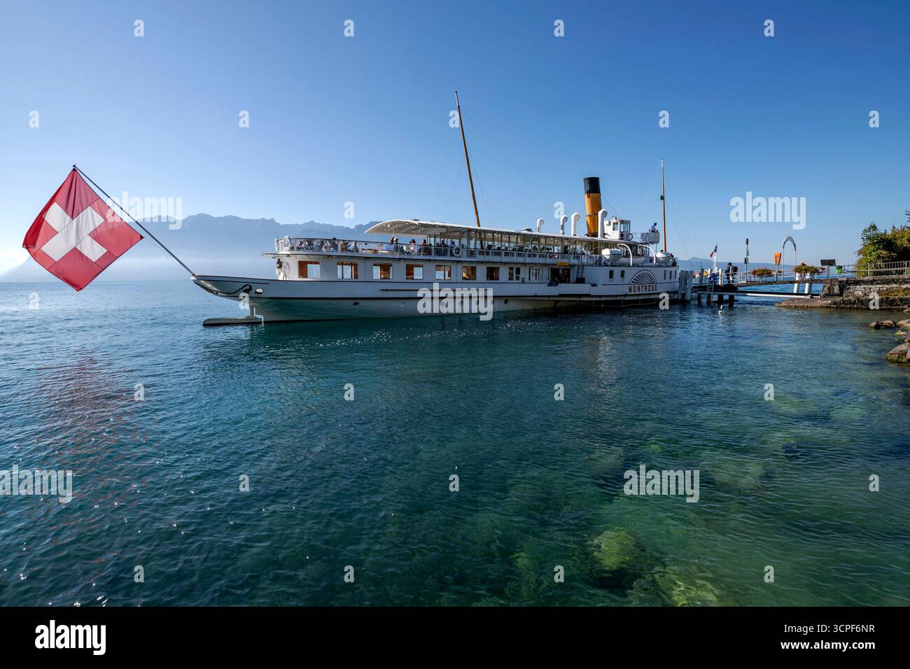 Suisse, Schweiz, Switzerland, Lac Léman, Genfer See, Geneva Lake, Rivaz, village, village, Dorf, village, UNESCO, Lavaux, vignoble, Weinberg, vineyard Stock Photo