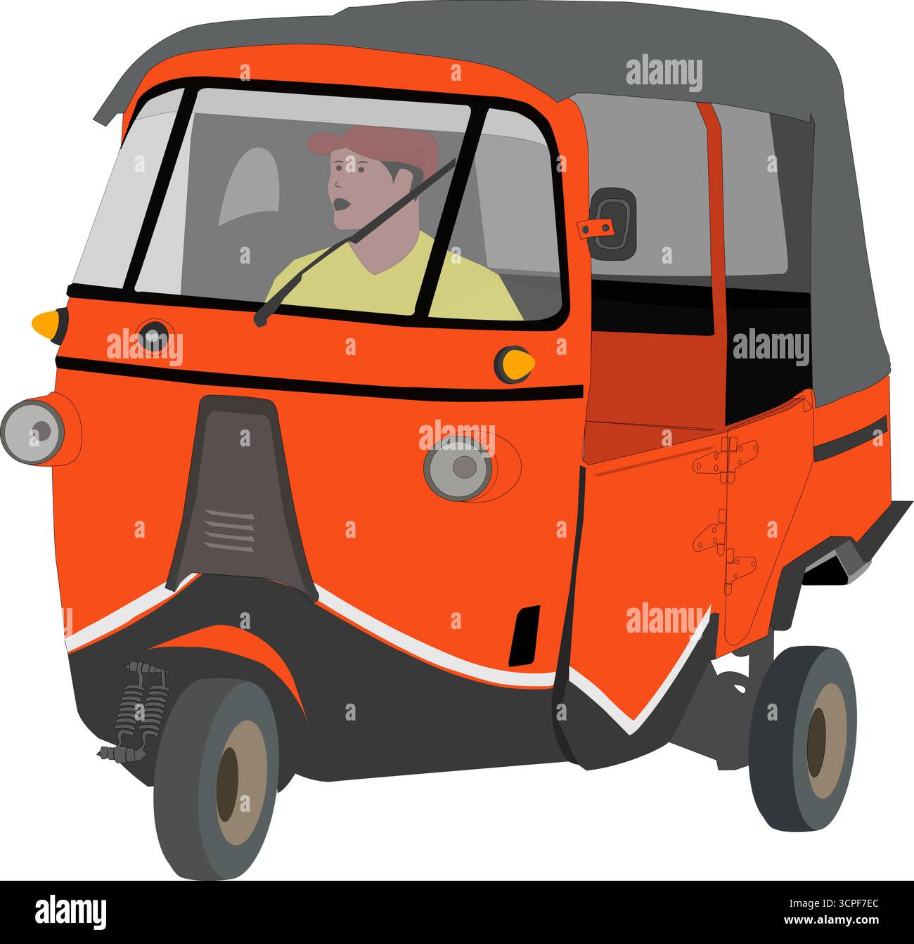 Bajaj Old Transportation Stock Vector