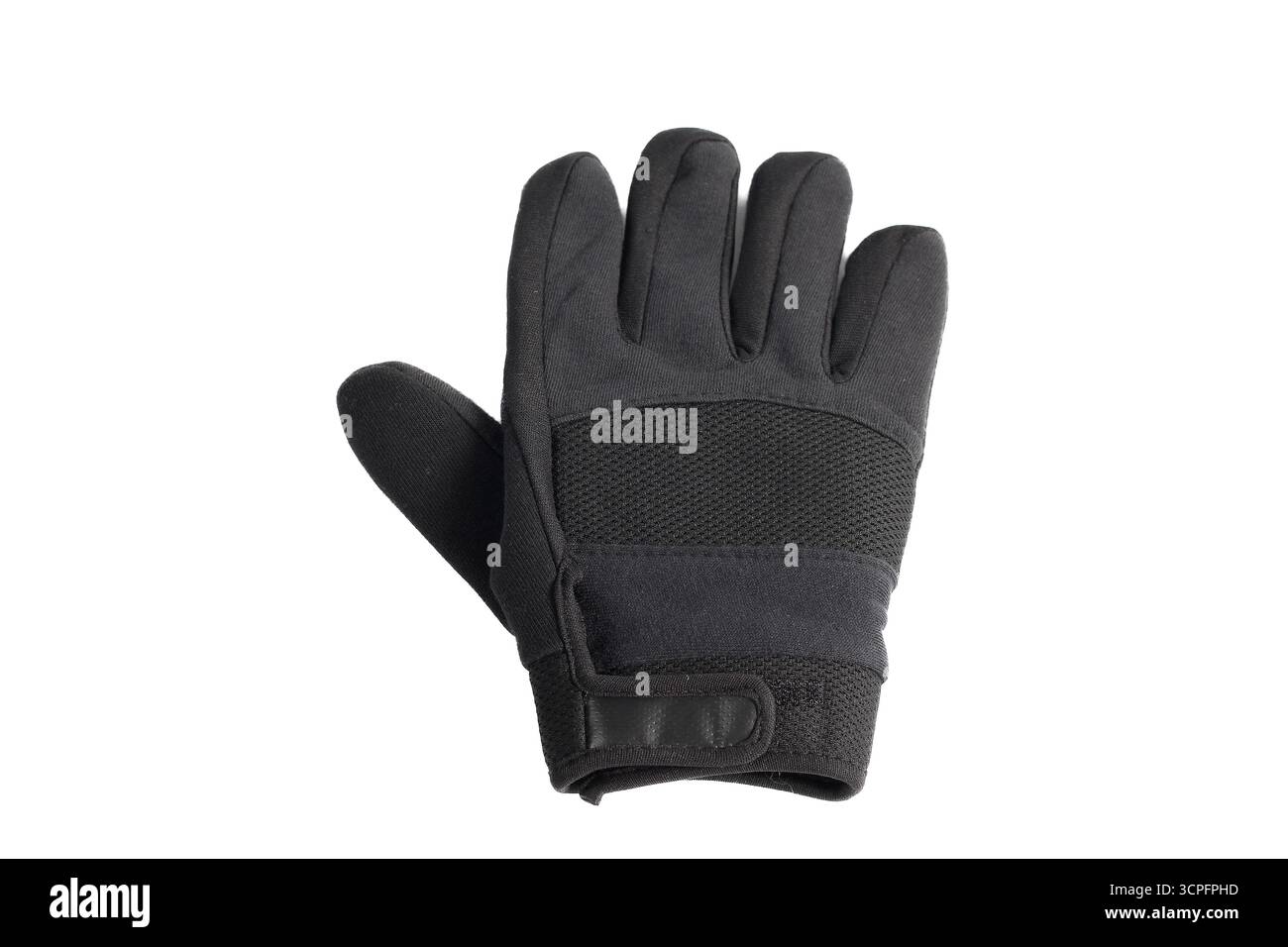 black motorcycle gloves isolated on white background Stock Photo