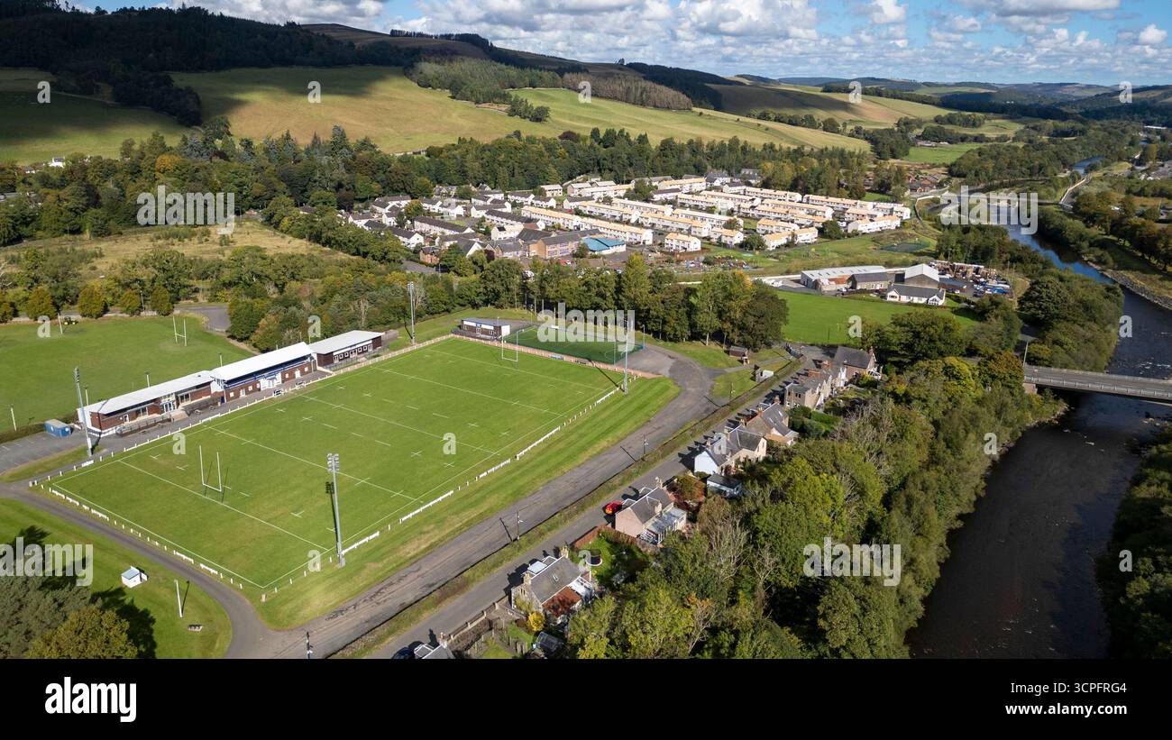 Selkirk Rfc Aerial view of Philiphaugh the home of Selkirk Rugby club, Selkirk ...