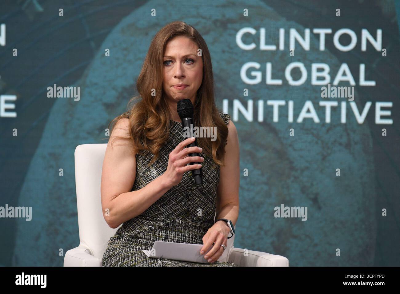 Chelsea Clinton onstage at the Clinton Global Initiative 2025 Annual ...