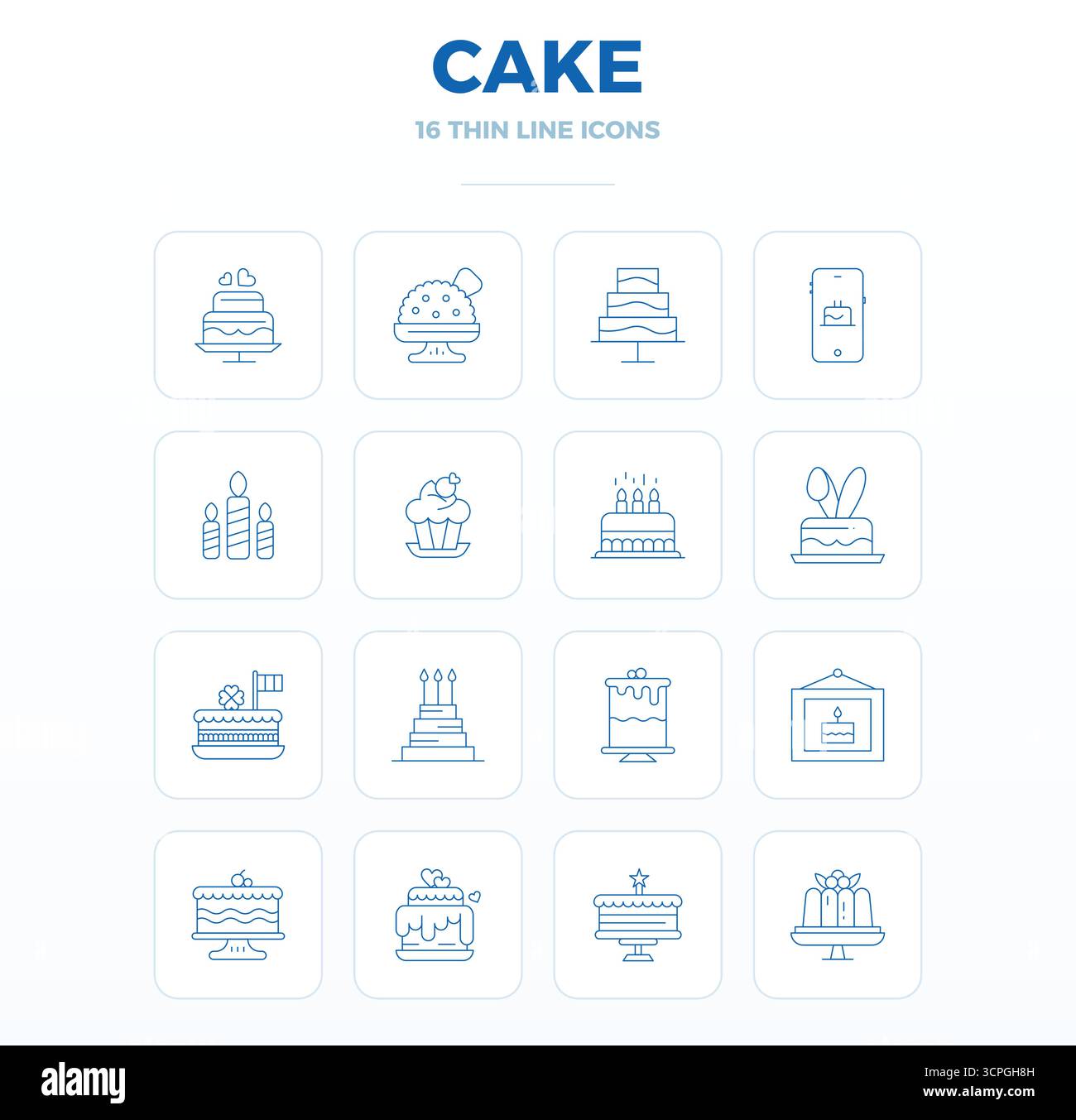 Birthday cake making icons hi-res stock photography and images - Alamy