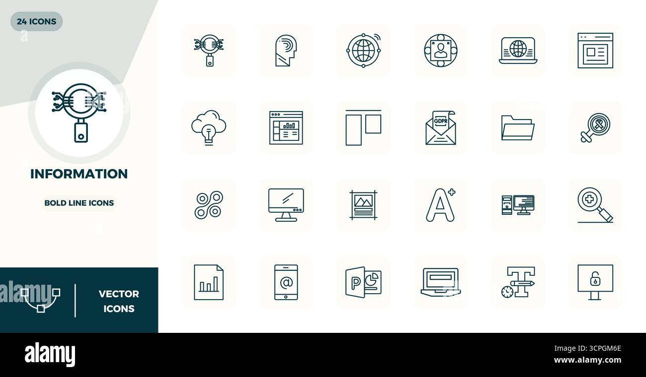 Artfully designed 24 Bold Line PIXEL perfect vector icons for ...