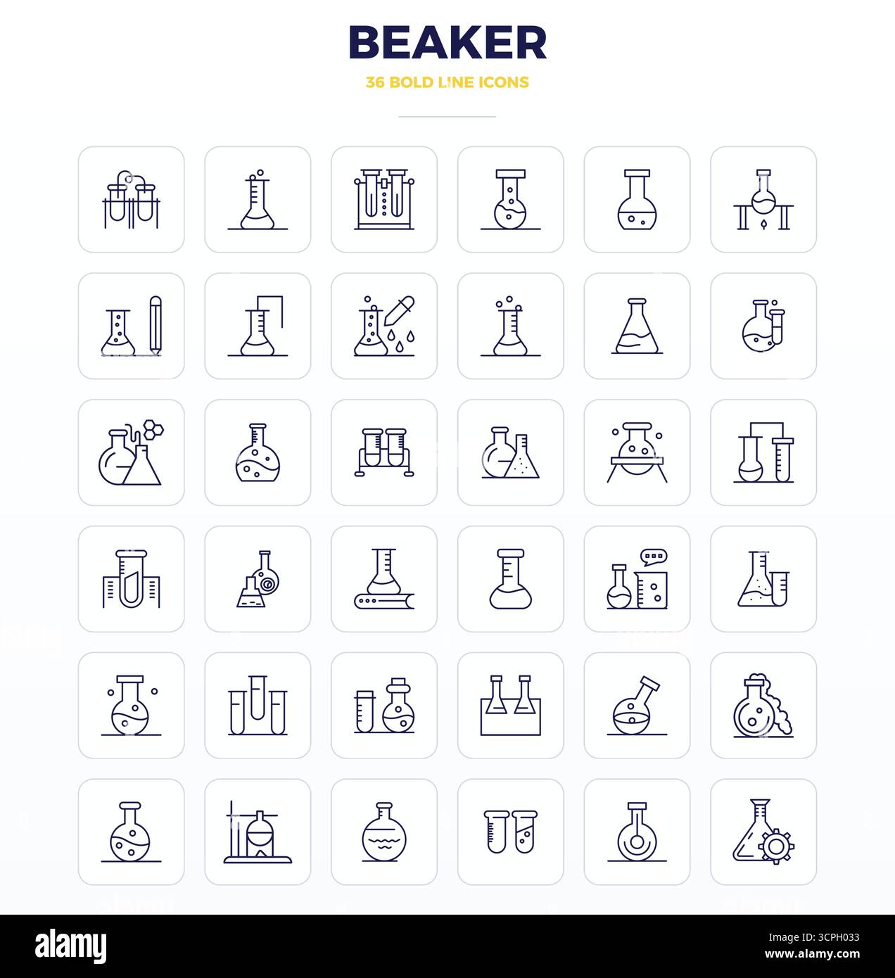 Essential pack of 36 PIXEL perfect vector icons for Beaker in Strong ...