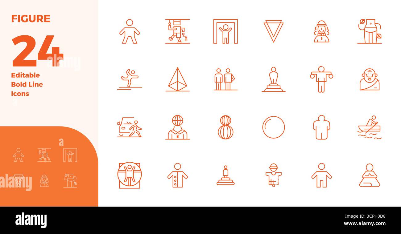 Advanced collection of 24 PIXEL perfect vector icons inspired by Figure ...