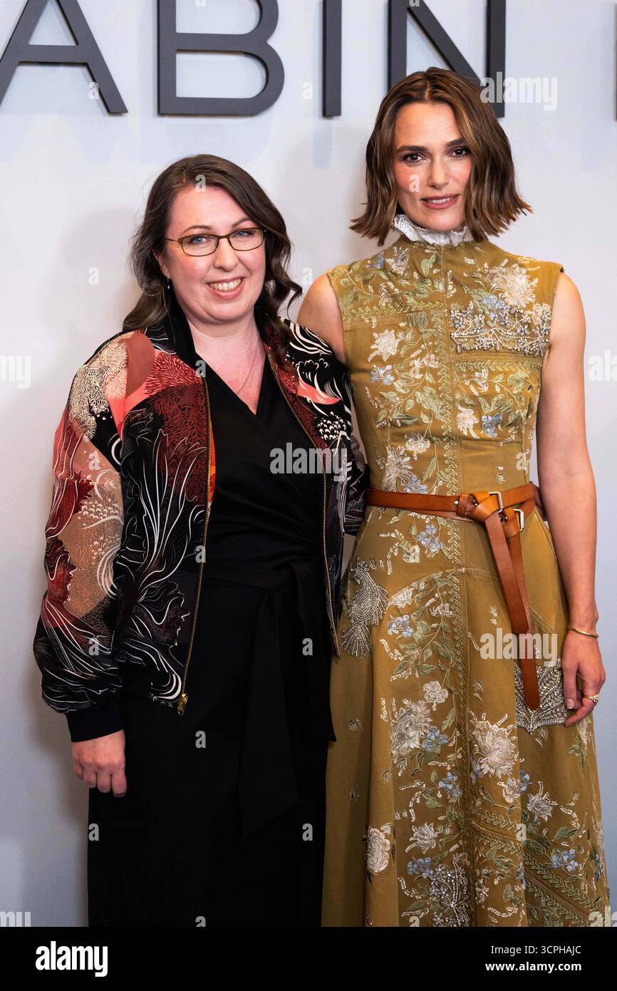 Ruth Ware, left, and Keira Knightley pose for photographers upon ...