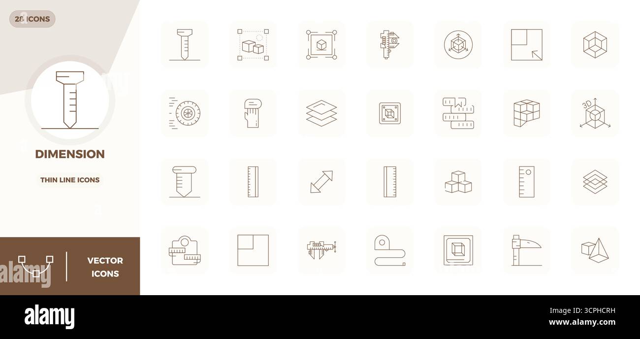 Handcrafted collection featuring 28 Thin Line vector icons for ...