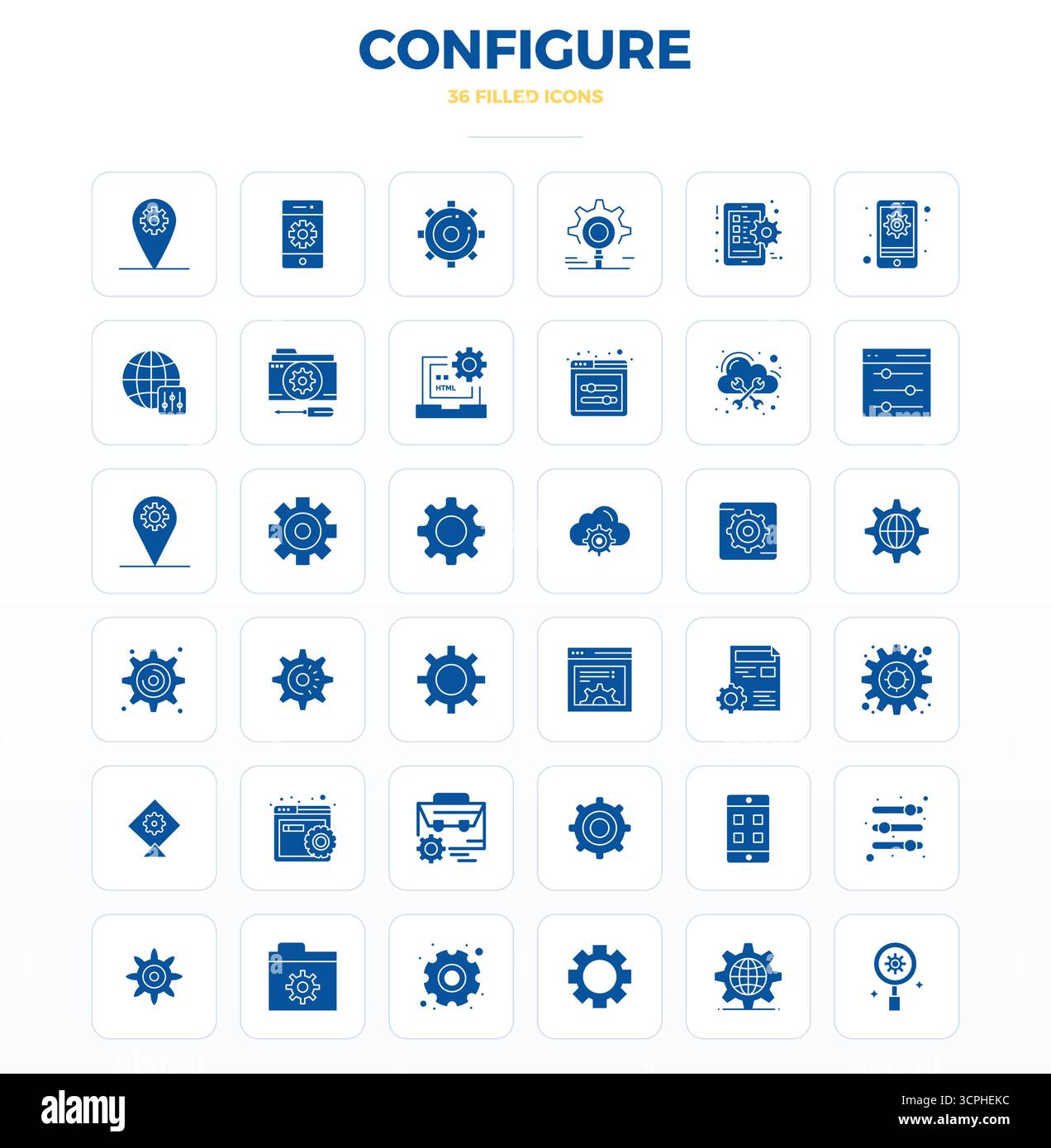 Premium collection of 36 SolidFill vector icons for Configure ...