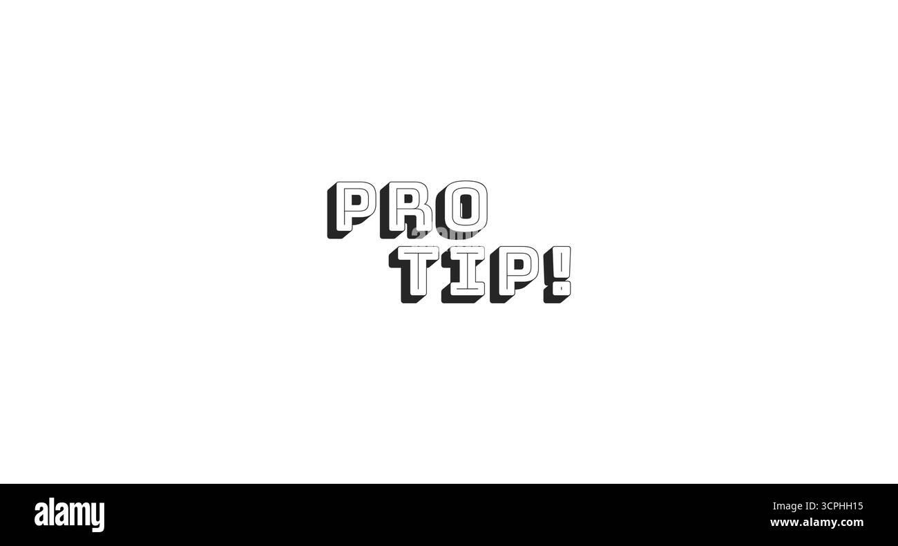 Pro tip bold line popular internet slang word Stock Vector