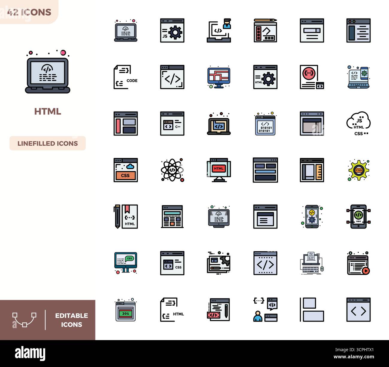 Revolutionary set of 42 PIXEL perfect vector icons inspired by Html ...
