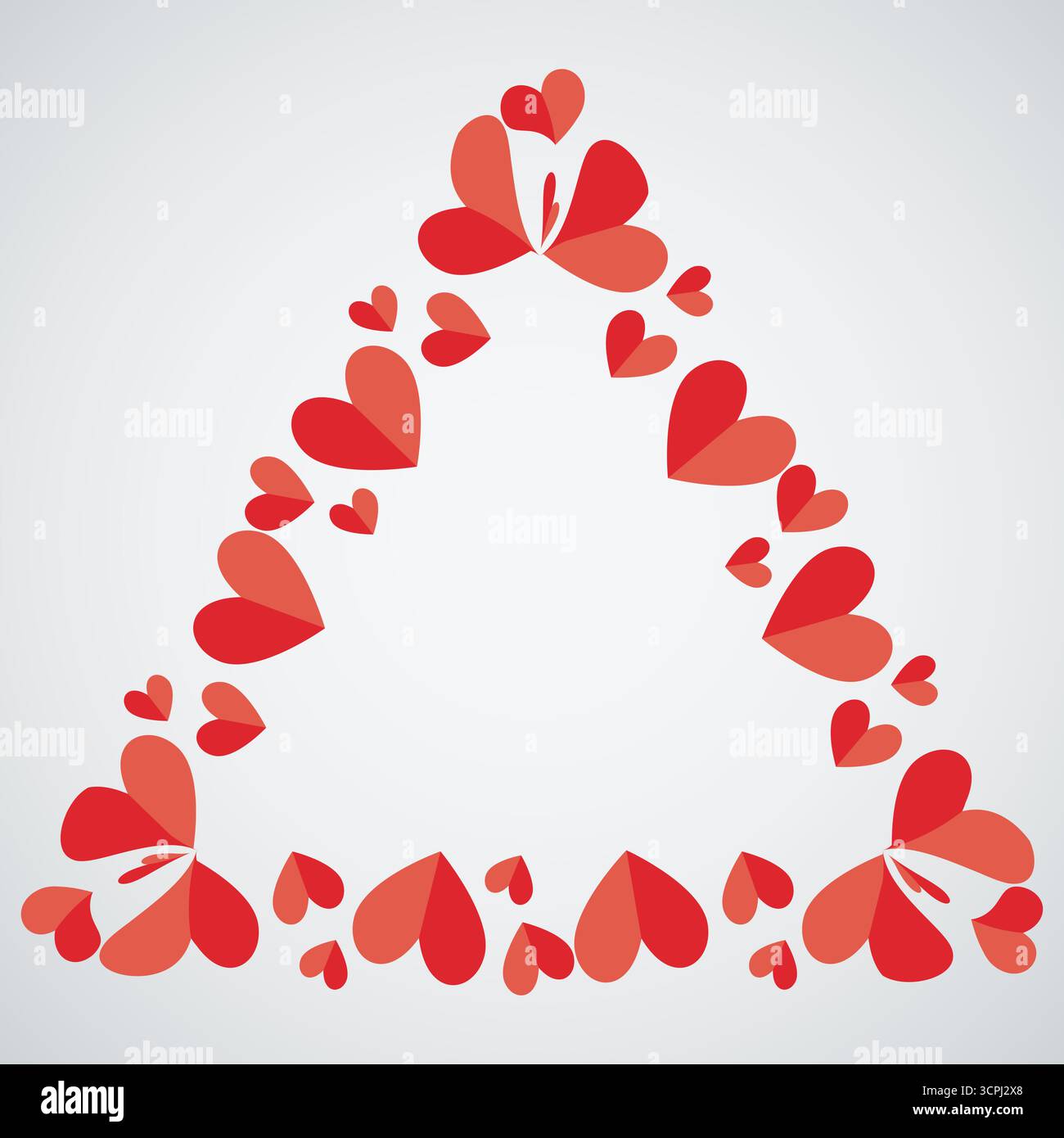 Triangle Frames with hearts vector illustration Stock Vector