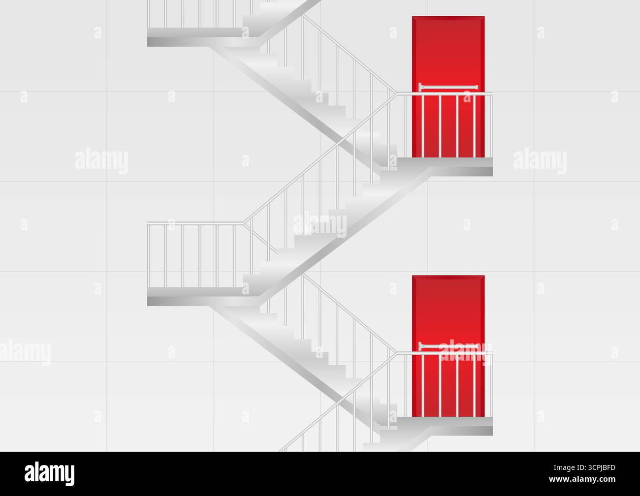 Emergency Exit Stair. Fire Exit Stair. Vector Illustration Stock Vector ...