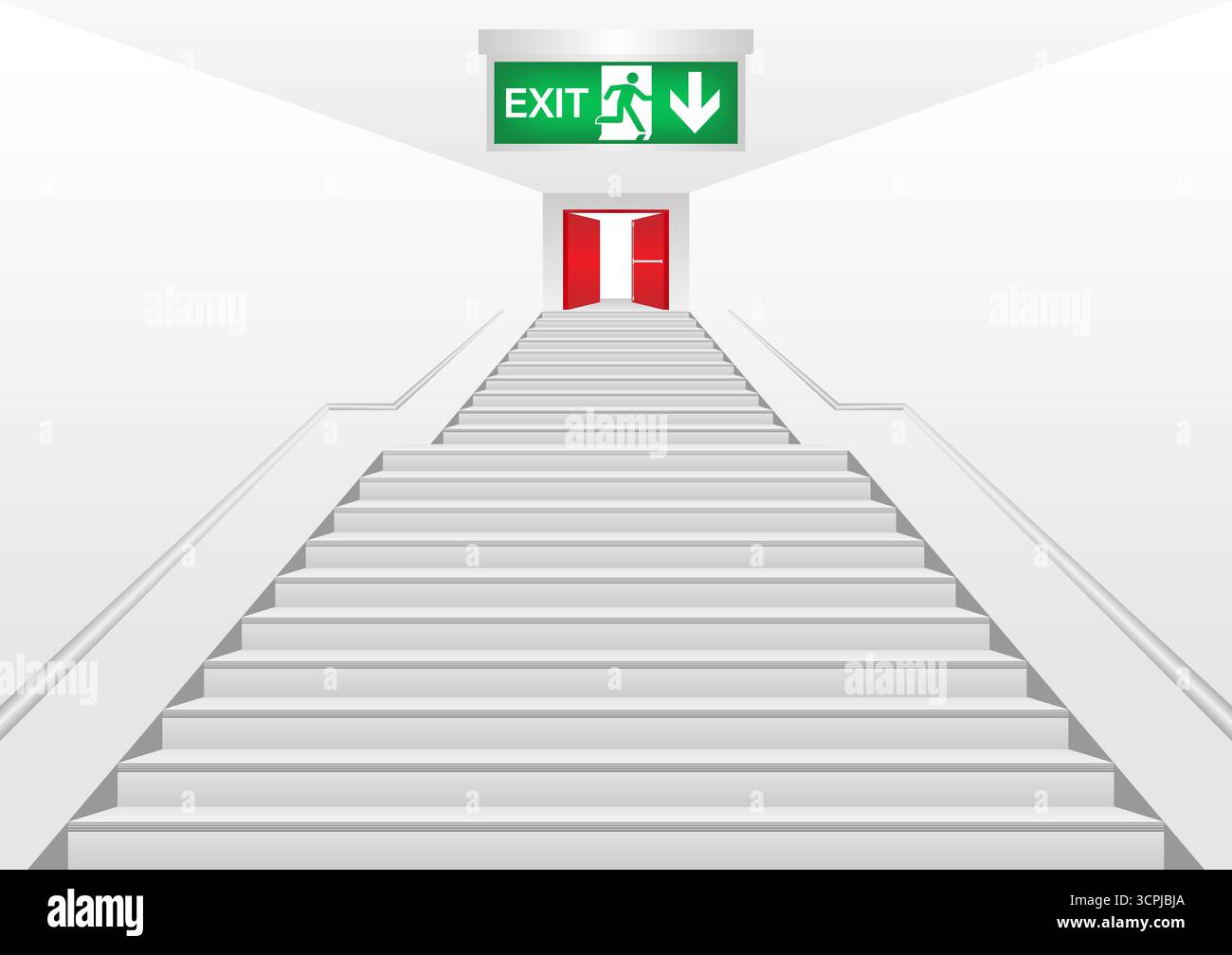 Emergency Exit Stair. Fire Exit Stair. Vector Illustration Stock Vector ...