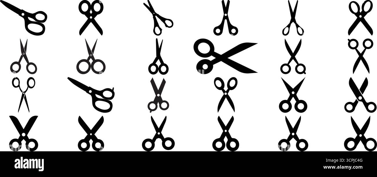 Cutting fabric sharp scissors Stock Vector Images - Alamy