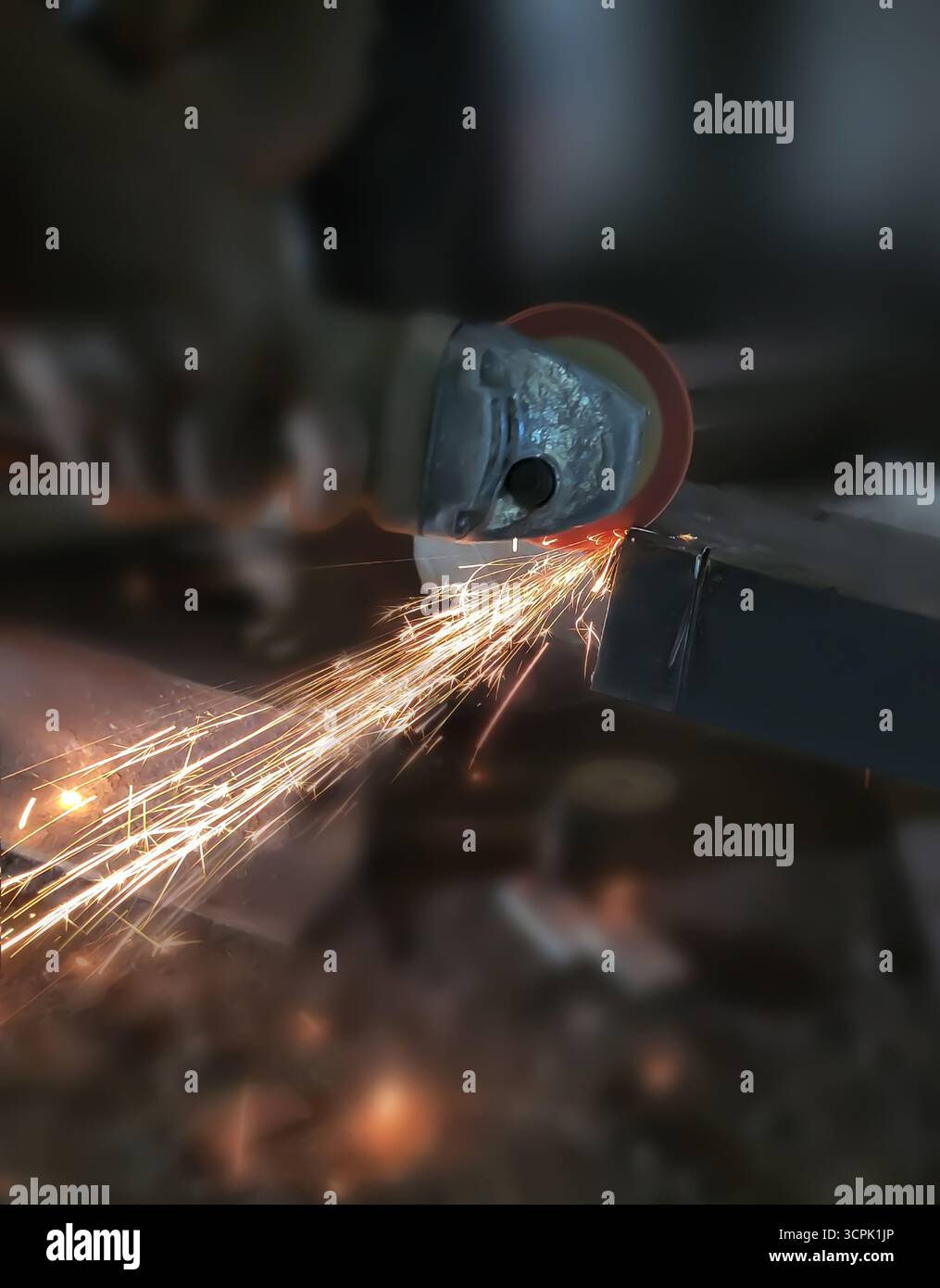 metal sawing closeup - Smartphone Captured Stock Image