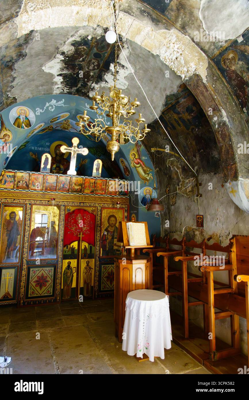 Interior, The Holy monastery and church of Agios Raphael and Ayia ...