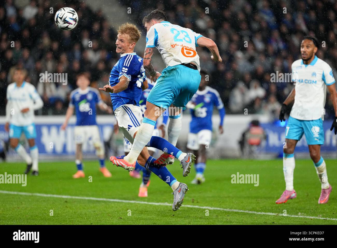 24 Lucas HOGSBERG (rcsa) during the Ligue 1 McDonald's match between ...