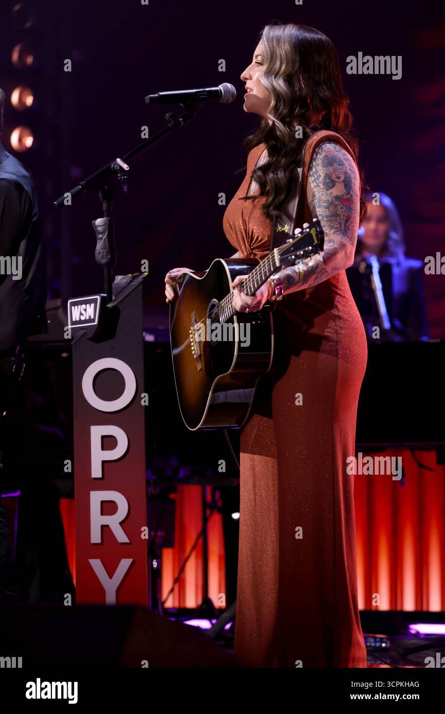 EDITORIAL USE ONLY Ashley McBryde performs during Grand Ole Opry Live(02)