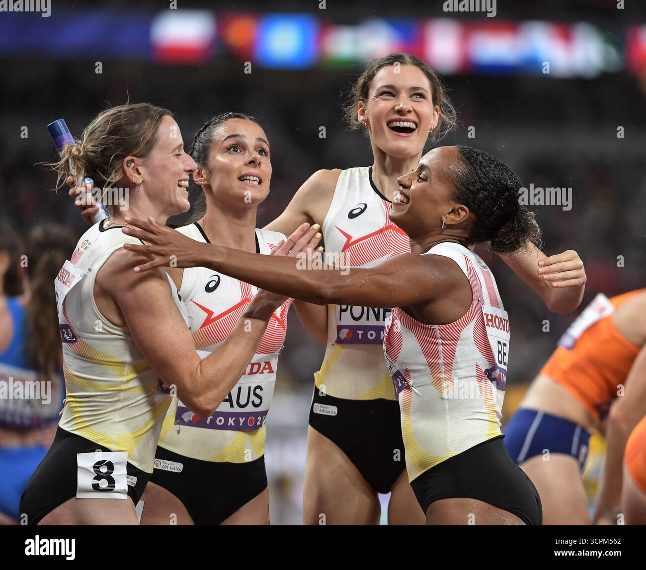 Female Relay Belgium Women's Relay Team competing in the 4x400m women’s relay final ...
