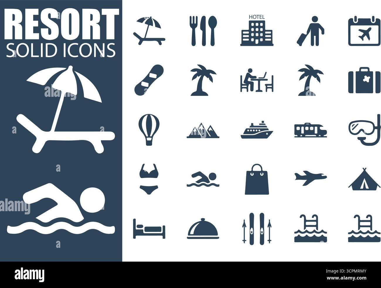 Svg resort icons Stock Vector Images - Alamy