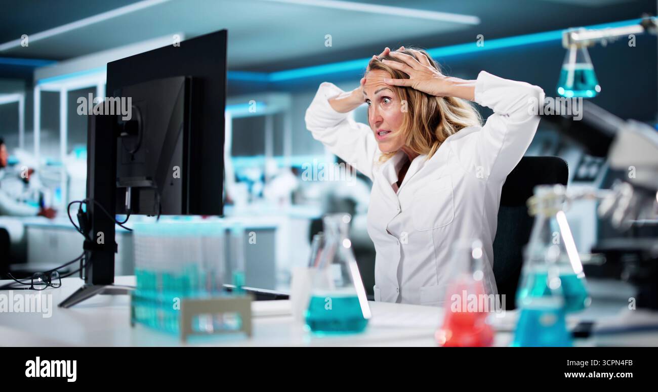 Ransomware Malware Attack And Breach. Hospital Computer Hacked Stock Photo