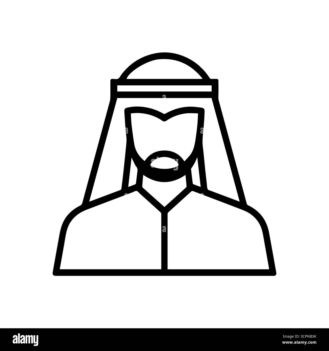 Muslim line man icon isolated on white background vector Stock Vector ...