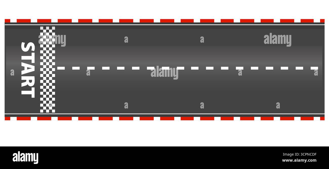 Race road Start top view asphalt track, sport speedway racetrack ...