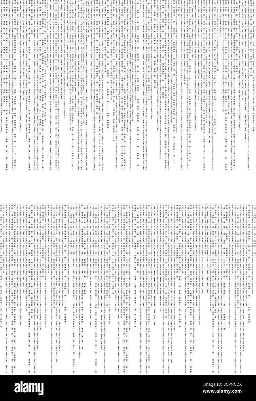 Binary code Computer matrix background. Futuristic steam screen from numbers 0 and 1 tech Hacker concept. . Vector illustration Stock Vector