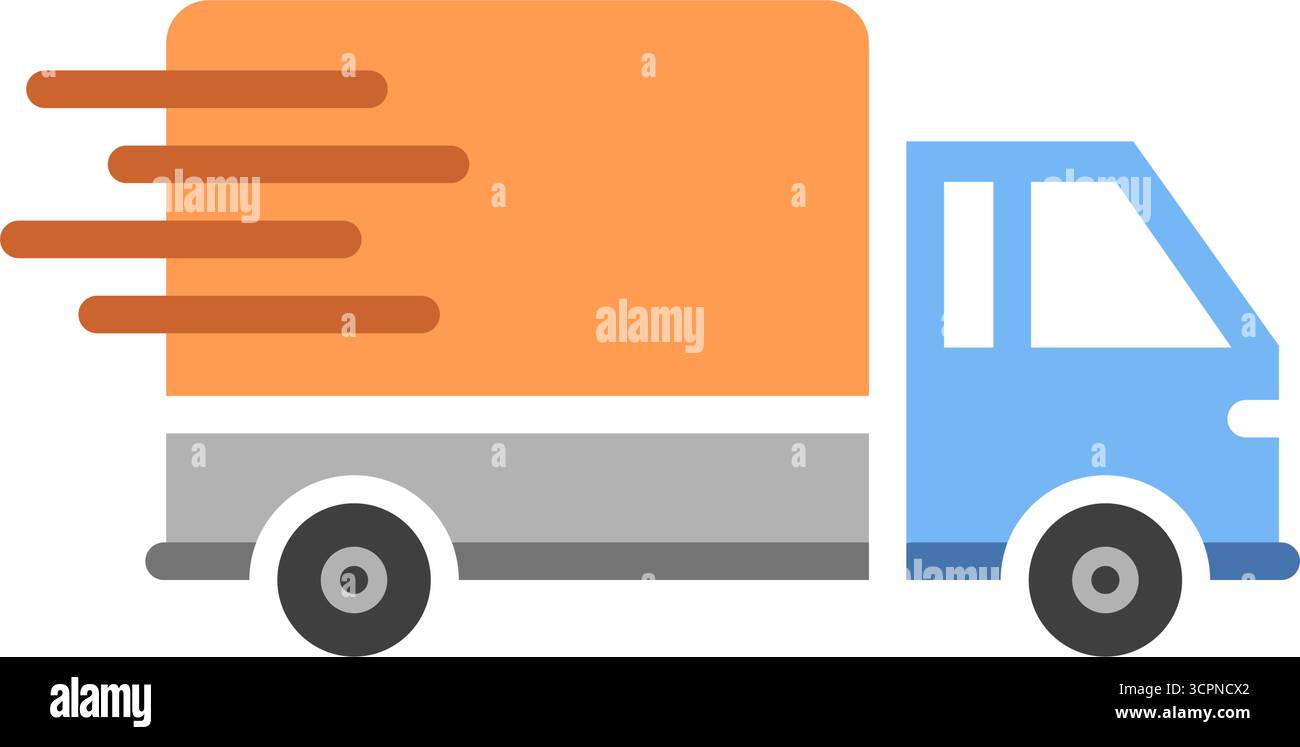 Delivery Van Colorful Ecommerce Business Icon Isolated Vector Illustration Stock Vector