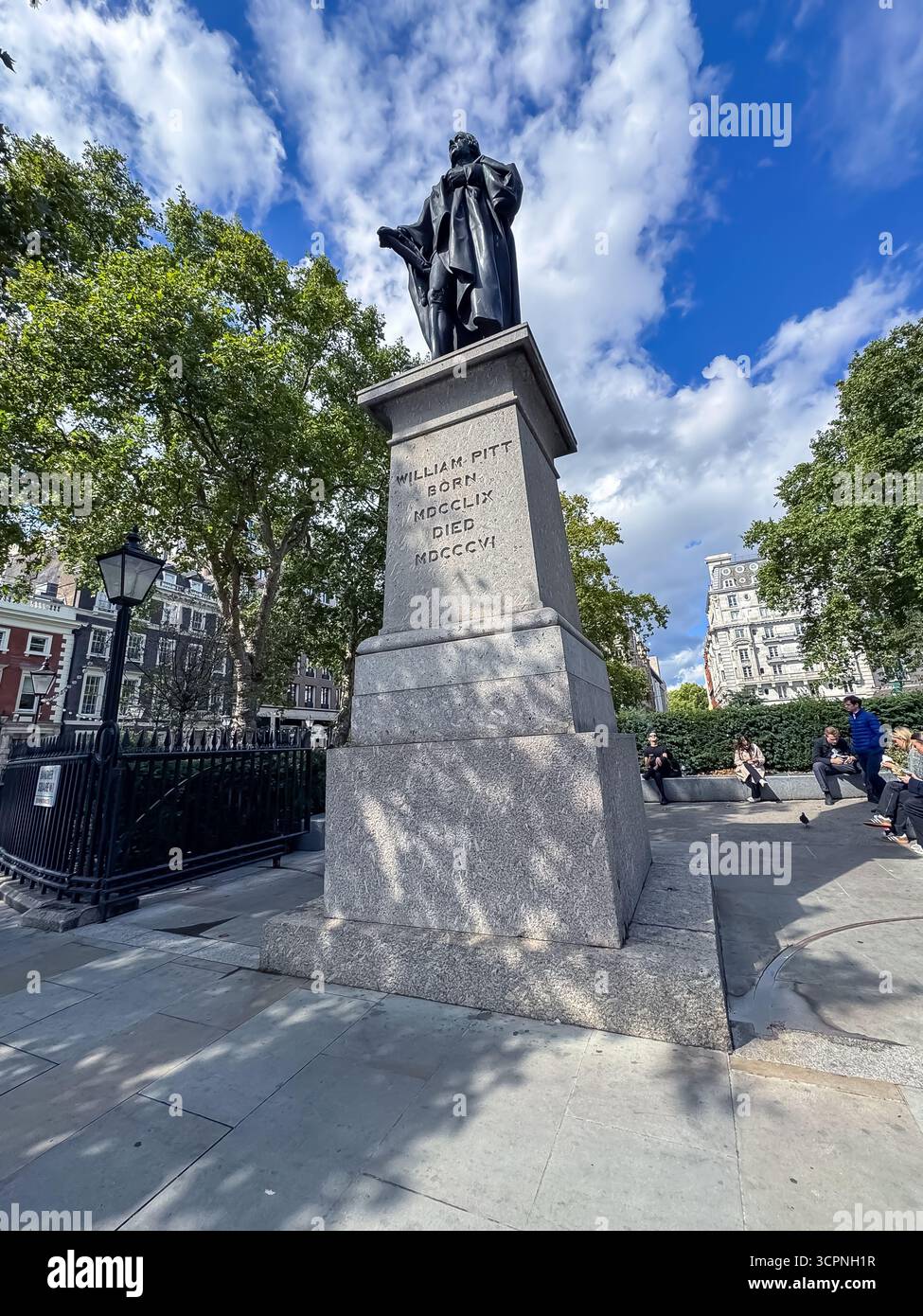 William Pitt Statue, Hanover Square Gardens, London - Smartphone Captured Stock Image