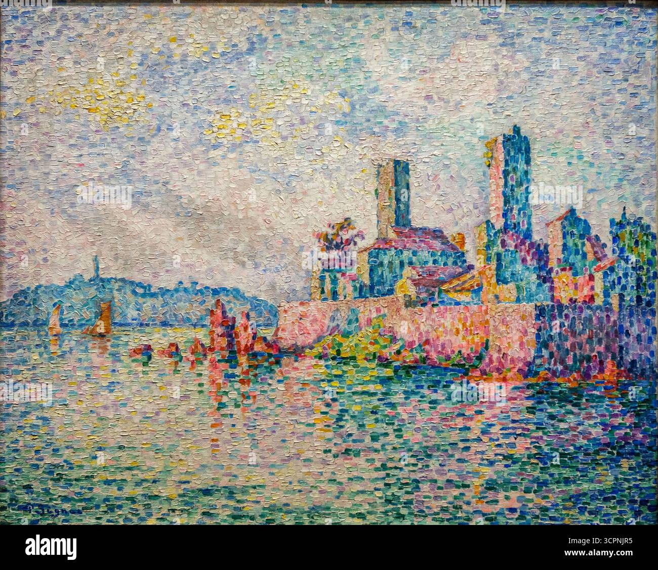 Paul Signac、ANTIBES、海外版超希少レゾネ、新品額装付 Reproduction of Antibes by Paul Signac – Galerie Mont-Blanc