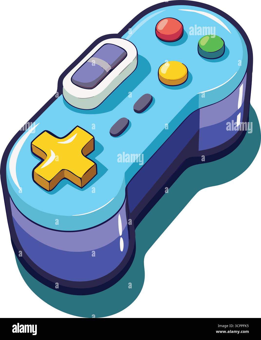 Cartoon Style Game Controller Illustration on Transparent Background ...