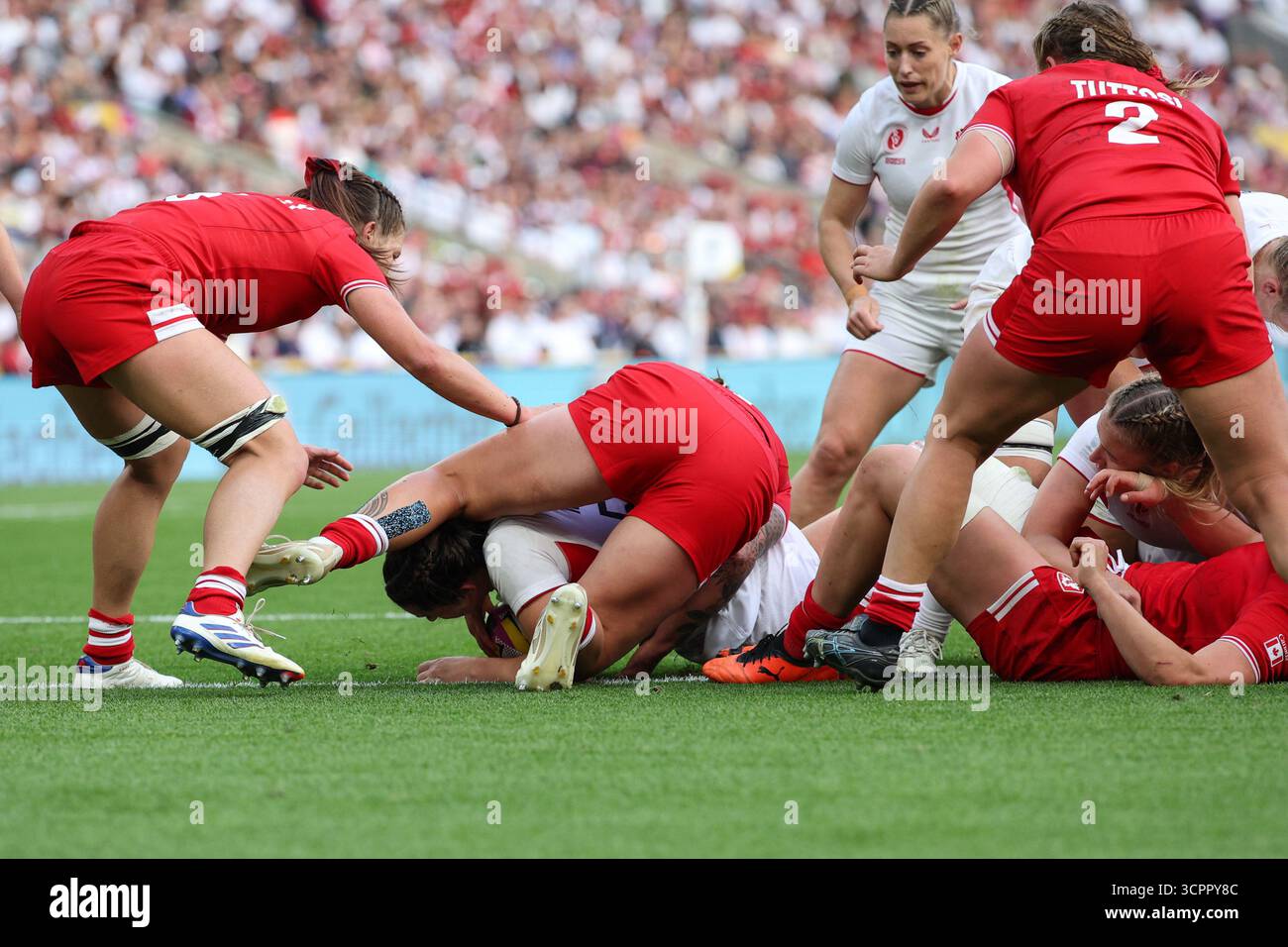 LONDON, UK - 27th Sept 2025: Abbie Ward of England scores her sides ...