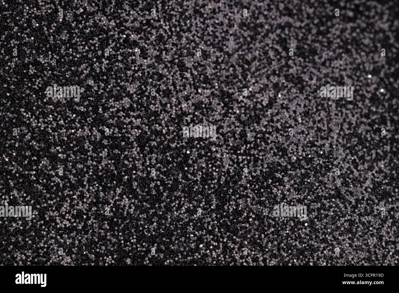 Close Up Black Glitter Texture Stock Photo