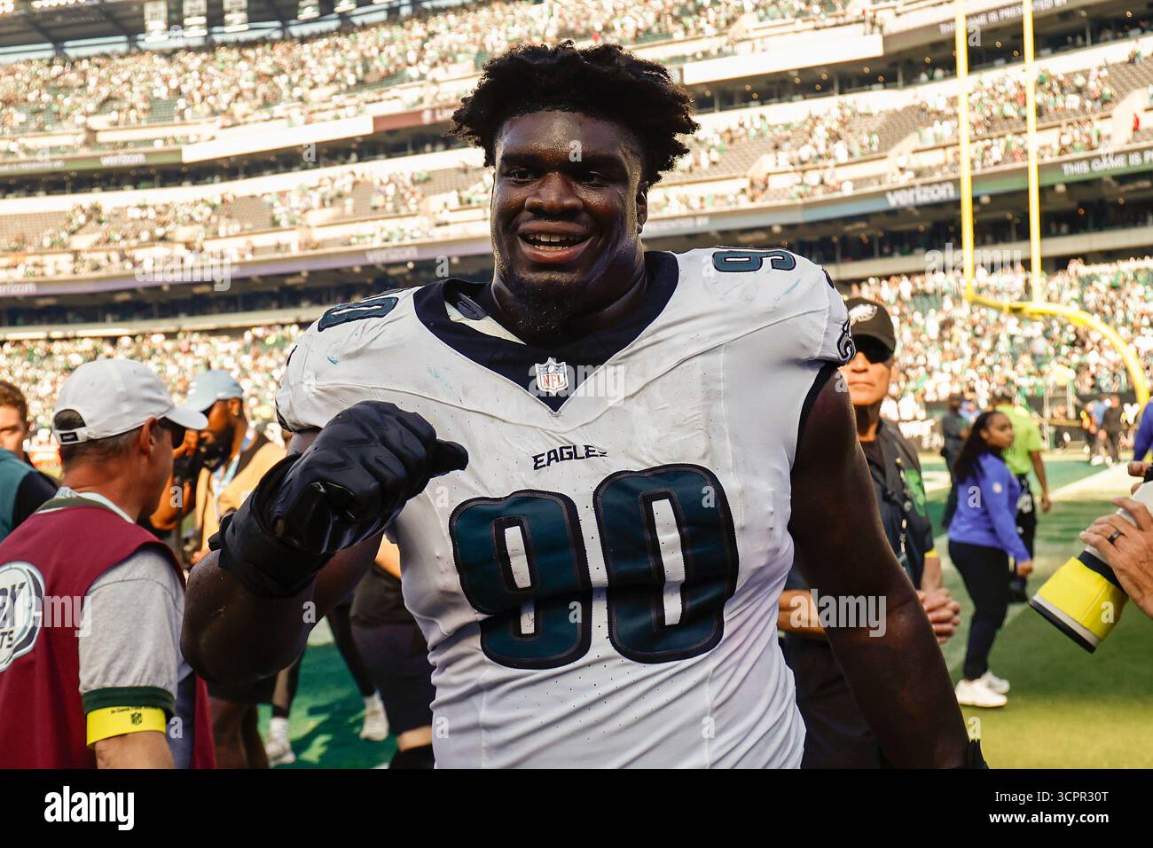 Philadelphia Eagles defensive tackle Jordan Davis smiles after winning ...