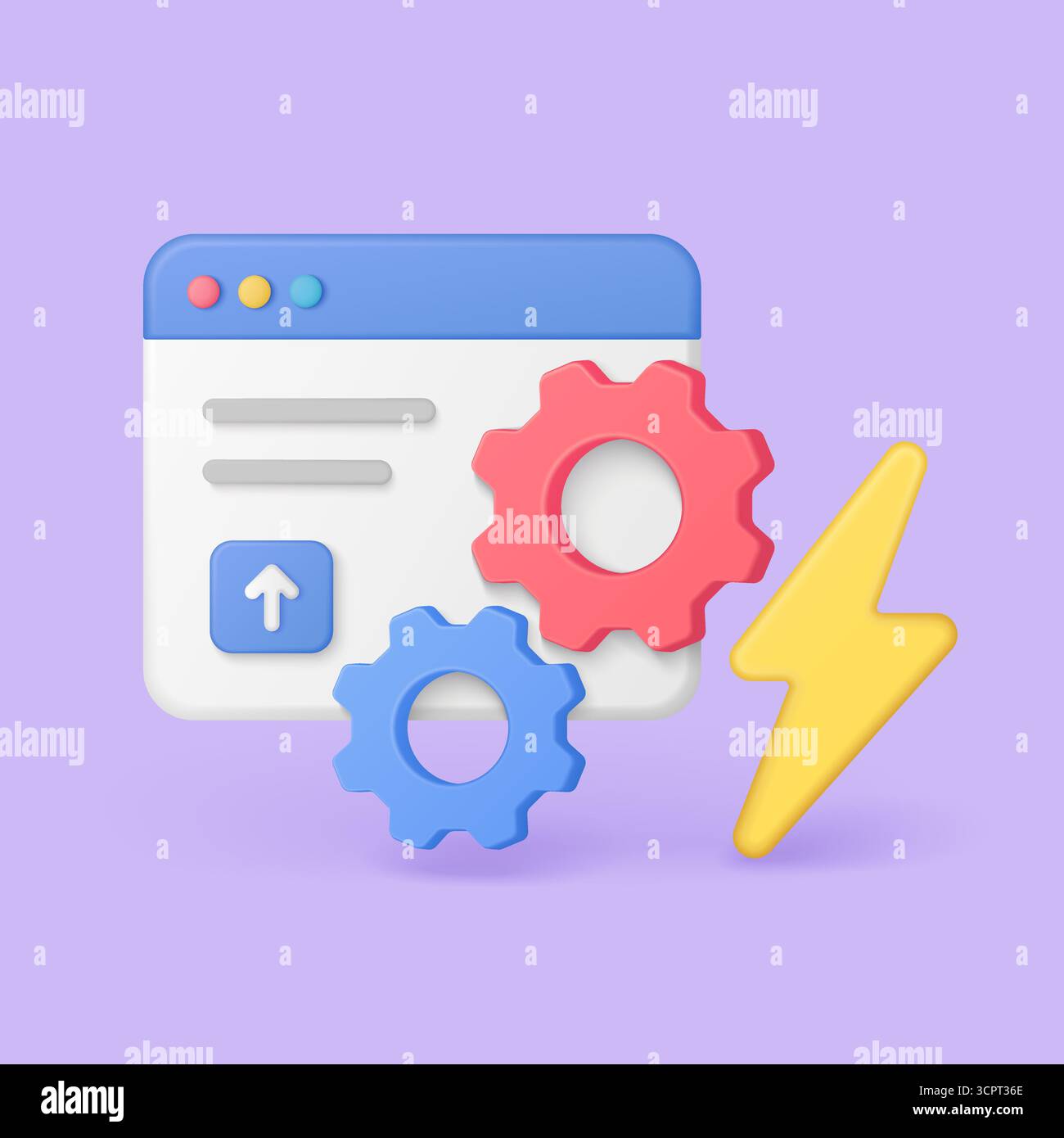 Boost website speed and performance with optimization tools and fast loading technology for better user experience and search ranking vector illustration Stock Vector