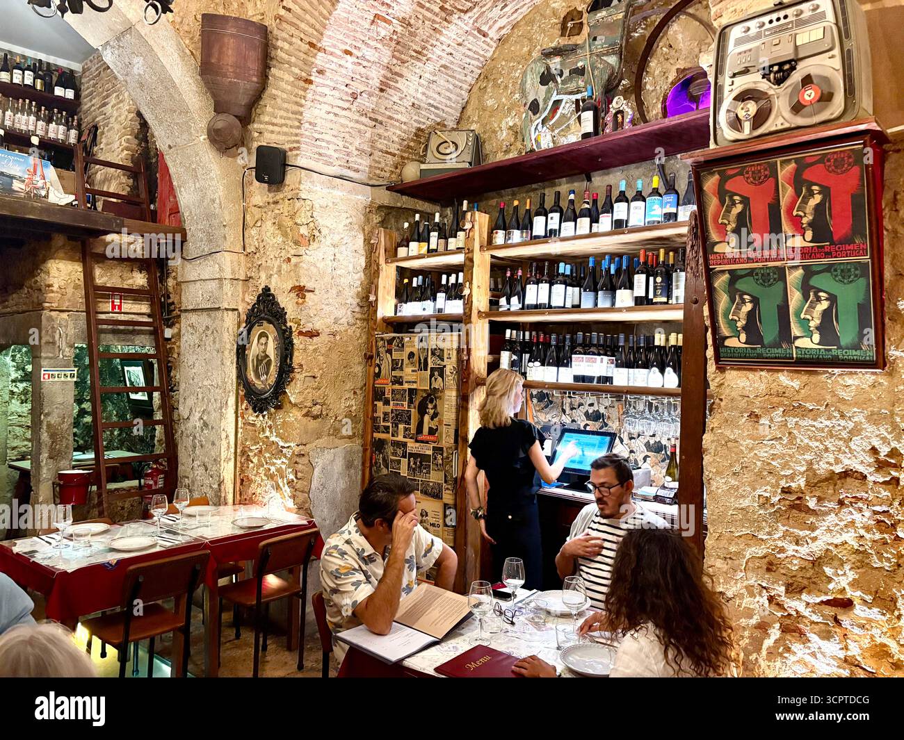 Traditional Portuguese restaurant in Lisbon city centre - Smartphone Captured Stock Image