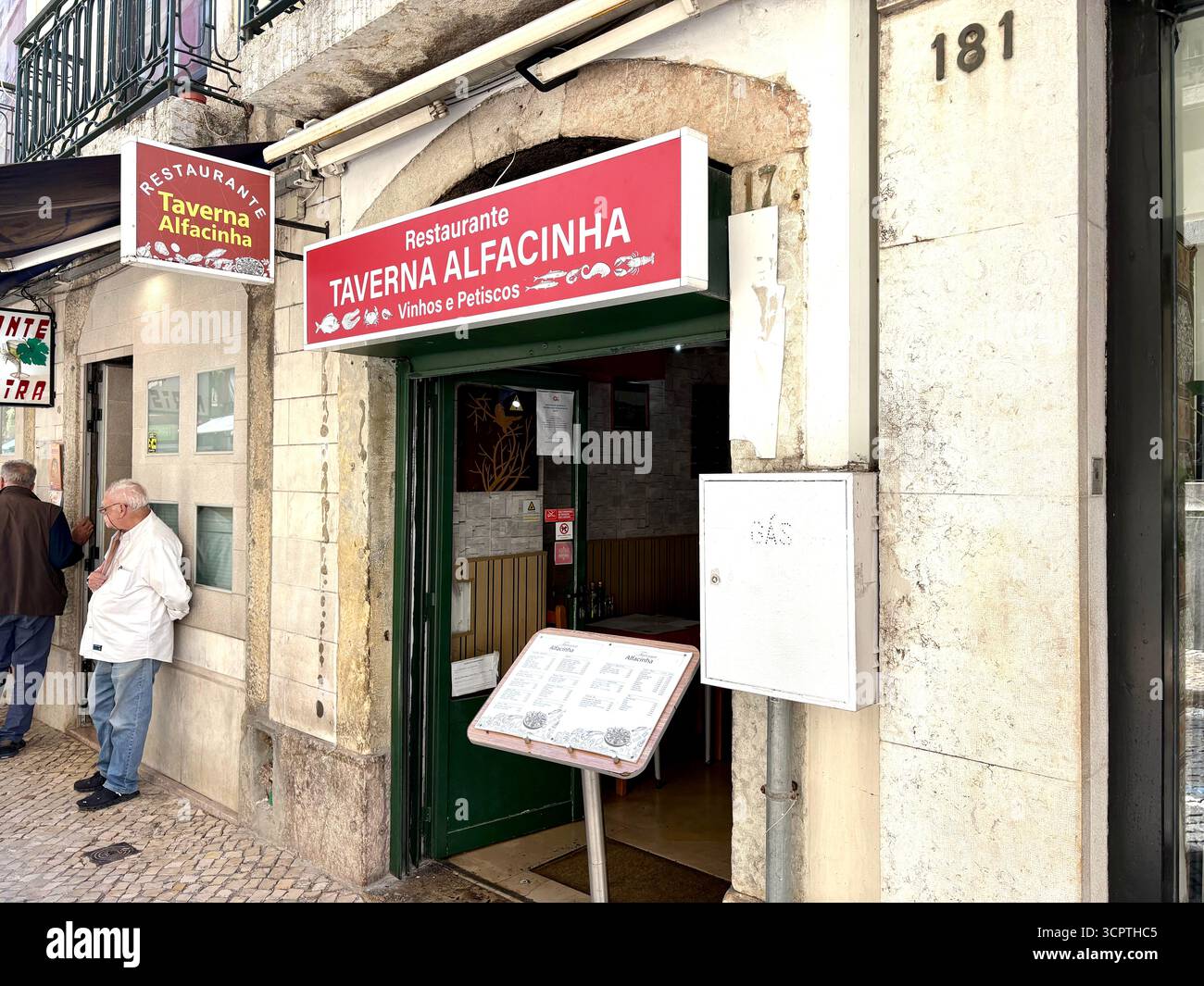 Lisbon city centre Portugal,  Taverna Alfacinha traditional Portuguese restaurant, Europe - Smartphone Captured Stock Image