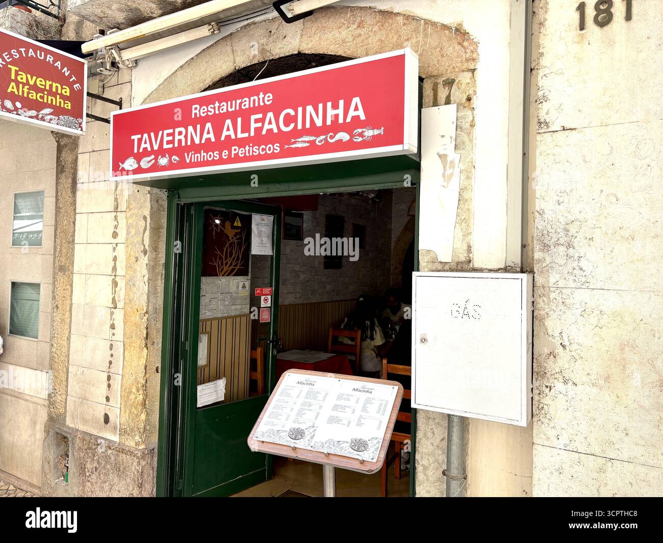 Lisbon city centre Portugal,  Taverna Alfacinha traditional Portuguese restaurant, Europe - Smartphone Captured Stock Image