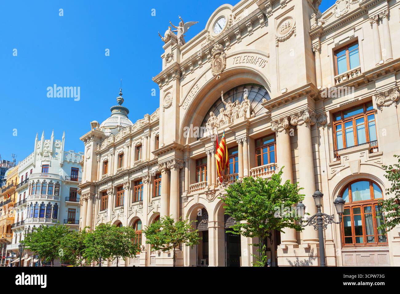 Main Post Office building, Valencia, Comunidad Valenciana, Spain Stock Photo