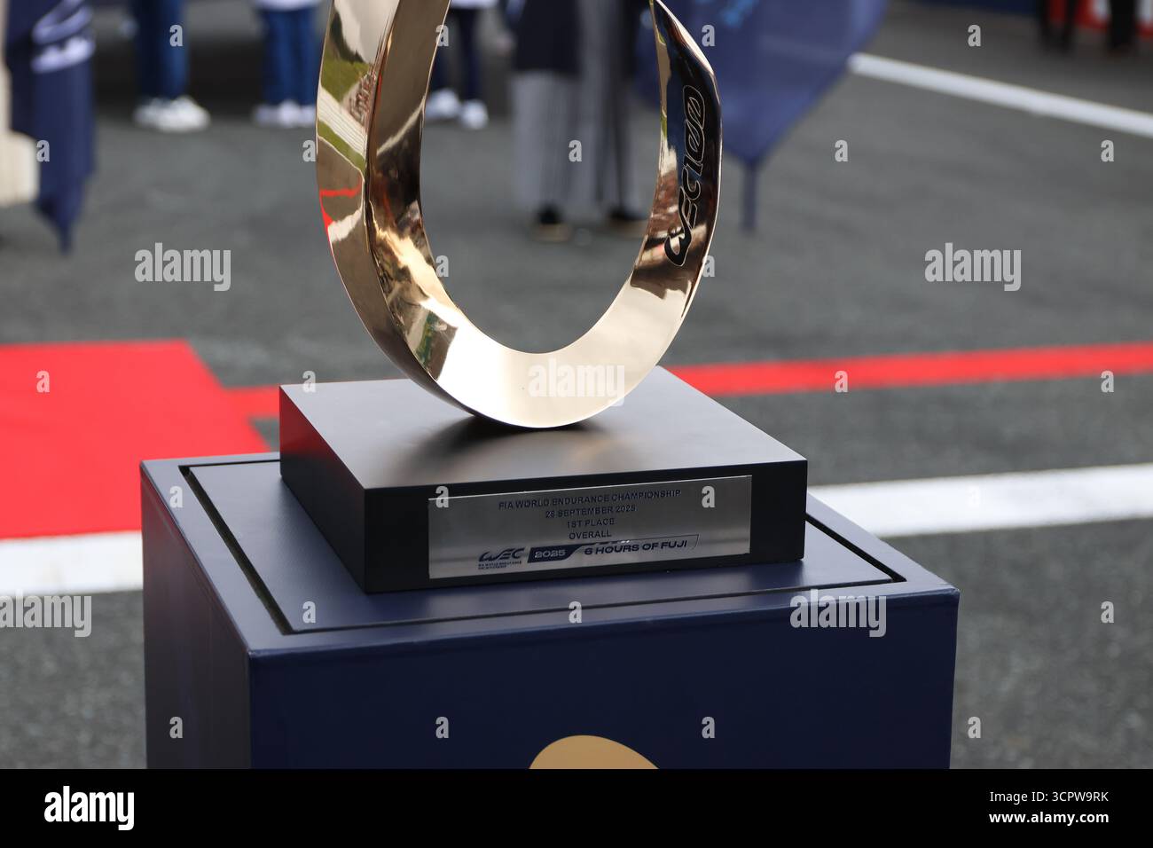 Fuji, Shizuoka, Japan. 28th Sep, 2025. The race winner's trophy on